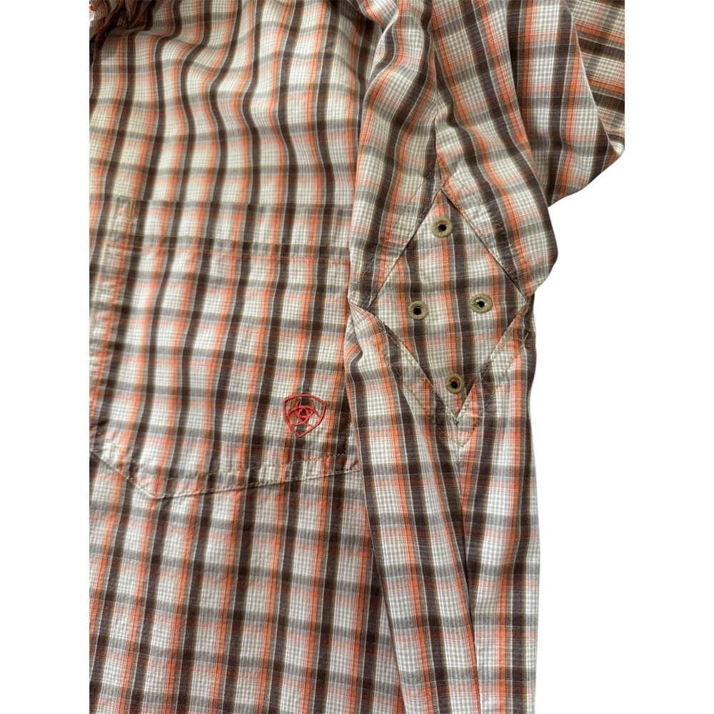 Lot of 2 Ariat Pro Series Mens Fitted Plaid Long Sleeve Button Down Shirts SZ M - Picture 10 of 15